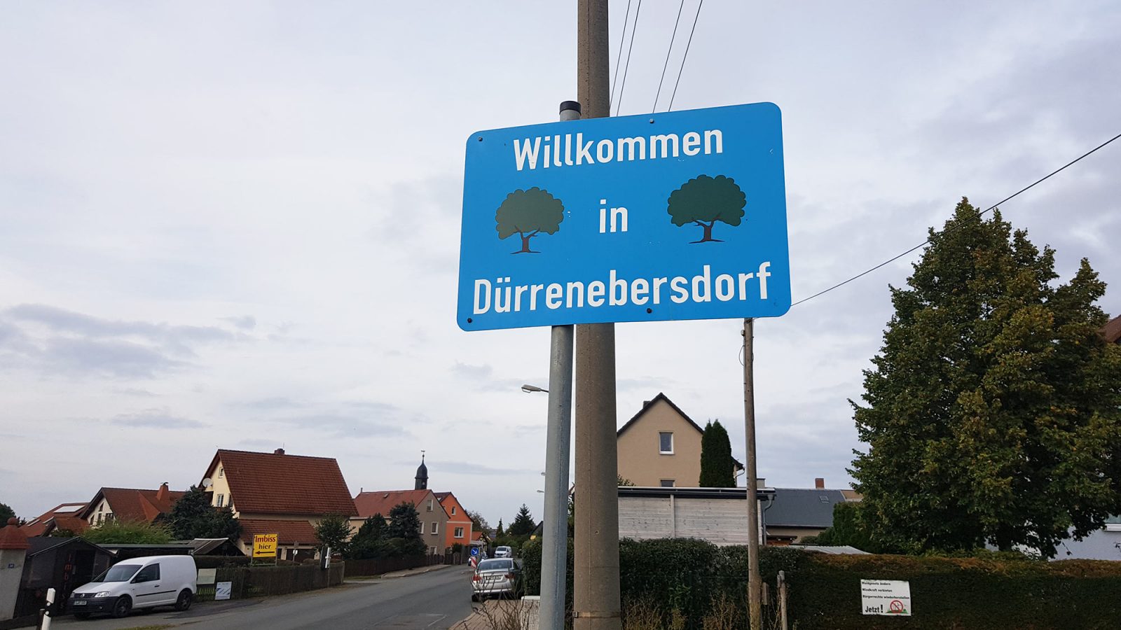 Ortseingangsschild Dürrenebersdorf